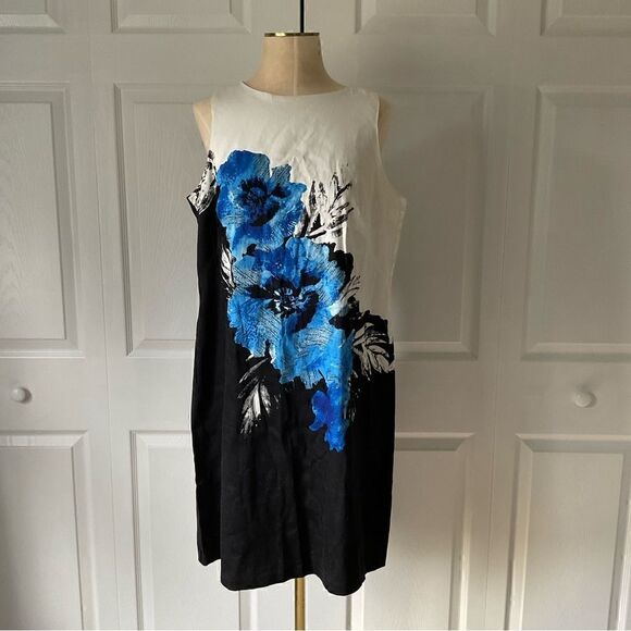 NY&CO New York & Company Sleeveless Floral Knee Length Dress - Beautiful - Sz 12 - Picture 1 of 6